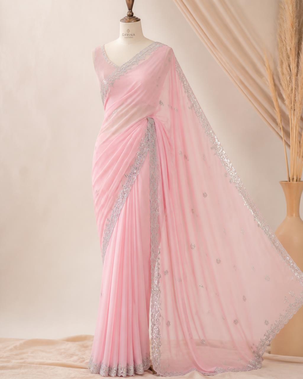 Rose Sequin Chiffon